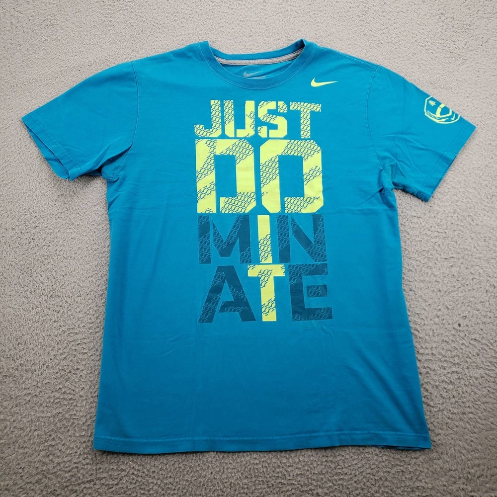 Nike Shirt Mens Large Blue Just Do It Swoosh‎ Dominate Graphic Print Regular Fit